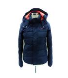 ダウンジャケット ミドル丈 フード付き M 紺 ネイビー /HO8 ■GY61