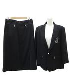 バレンザポースポーツ VALENZA PO SPORTS フォーマルスーツ セットアップ 上下 テーラードジャケット ミドル丈 ラインストーン フレアスカート マキシ丈 ロング丈 48 大きいサイズ 黒 ブラック /SM21 ■GY61