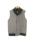 キルティングベスト ジャケット 上着 M グレー ノースリーブ ショールカラー /CK6 ■GY61