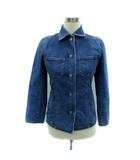 バーバリー BURBERRY デニムジャケット Gジャン ジージャン ミドル丈 38 青 ブルー /HO5 ■GY61