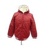 コンバース CONVERSE 中綿ジャケット ミドル丈 LL 赤 レッド フード付き ライン /HO28 ■GY61
