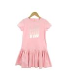 ランバン LANVIN 子ども服(女の子用) ワンピース 8 ピンク ロゴデザイン 半袖 フリル裾 BKUXV J34 /MN4 ■GY61