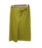 ラップスカート ミモレ丈 M マスタードイエロー リボン /SM35 ■GY61