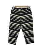 クロップドパンツ 七分丈 M 黒 ボーダー柄 /SM37 ■GY61