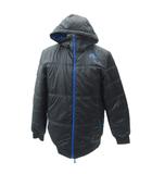 アディダス adidas 中綿ジャケット ミドル丈 O XL 黒 ブラック フード付き /HO62 ■GY61