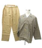 ダックス DAKS セットアップ 上下 パジャマ ルームウエア シャツ 長袖 パンツ ロング丈 チェック柄 LL マルチカラー 茶色 ブラウン チェック柄 /HO4 ■GY61