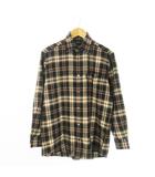 GOLF ウールシャツ レギュラー 長袖 チェック M 茶 ブラウン 黒 ブラック /CK11 ■GY61