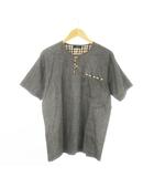 プルオーバーシャツ ヘンリーネック 半袖 ポイントチェック M グレー /CK8 ■GY61