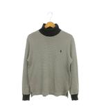 ポロゴルフ ラルフローレン POLO GOLF RALPH LAUREN カットソー タートルネック M 黒 ブラック 白 ホワイト ボーダー柄 長袖 ストレッチ /AH20 ■GY61