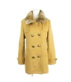 フリーズマート Free's Mart Pコート ピーコート ダブル ロング丈 ラビットファー M 茶 キャメル /AH34 ■GY61