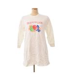 フルーツオブザルーム FRUIT OF THE LOOM スウェット ワンピース 長袖 ひざ丈 プリント 155cm 白 ホワイト ■GY58
