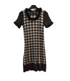 パオラフラーニ PAOLA FRANI ニットワンピース ひざ丈 半袖 黒 ブラック ■GY58