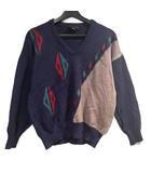 ニット セーター 長袖 S 紺 ネイビー ■GY58