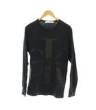 Tシャツ M 黒 ブラック クルーネック ロゴプリント 長袖 /LP ■GY61