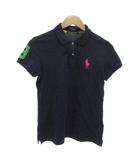 ポロゴルフ ラルフローレン POLO GOLF RALPH LAUREN ポロシャツ S 紺 ネイビー 鹿の子 半袖 ロゴ刺繍 /KR ■GY61