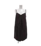 イエナ IENA ワンピース キャミソール キャミワンピ チュニック 茶 ブラウン チェック柄 リボンデザイン /NU ■GY61