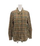 チェックシャツ ブラウス 長袖 9 茶 ブラウン /GV ■GY61