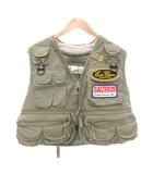 コロンビア Columbia フィッシングベスト M カーキ ポケット多数 ジップアップ ワッペン付き /NL ■GY61