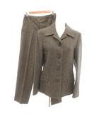 マーガレットハウエル MARGARET HOWELL 美品 スーツ ジャケット パンツ ウール 2 灰色 グレー 長袖 織り柄 レギュラーカラー /SJ ■GY61