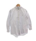 ラルフローレン RALPH LAUREN カジュアル BDシャツ ボタンダウン ポニー刺繍 ストライプ 長袖 15.5 白 ホワイト 青 ブルー /FF ■GY61