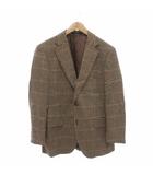 テーラードジャケット AB5 千鳥格子 カシミヤ 長袖 シングル 茶 ブラウン /NU ■GY61