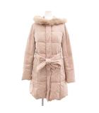 エフデ ef-de ダウンコート ロング リボンベルト フォックスファー 7 ピンク /JS ■GY61