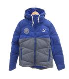 プーマ PUMA ダウンジャケット ロゴ ワッペン XL 青 ブルー /JS ■GY61