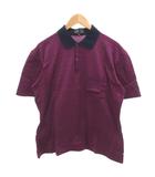 美品 ポロシャツ 42 紫色 パープル 総柄 襟付き 半袖 /SJ ■GY61