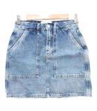 美品 デニムスカート W24 ライトブルー パッチポケット ミニ丈 /NL ■GY61