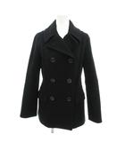 イエナ IENA プリュス エピュレ ピーコート Pコート ダブルブレスト 36 黒 ブラック /YJ ■GY61