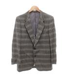 テーラードジャケット シングル 2B 背抜き サイドベンツ チェック A5 グレー 青 ブルー /GV ■GY61