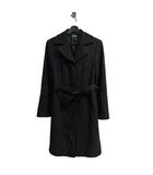 ロングコート ウール ベルト付き 42 黒 ブラック ■GY61