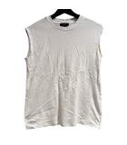 タンクトップ ノースリーブ 無地 S 白 ホワイト ■GY61