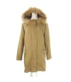 ゴールデンベア GOLDEN BEAR モッズコート ミシタリー L 茶 ブラウン ファー付きフード 長袖 無地 /CK26 ■GY61