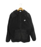 ナイキ NIKE フリースパーカー スポーツウエア XL 黒 ブラック 長袖 フード付き ジップアップ 切替 /MN23 ■GY61