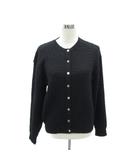 ラルフローレン RALPH LAUREN ニットカーディガン ミドル丈 L 黒 ブラック ケーブル編み /SM22 ■GY61