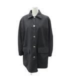 クリッツィア KRIZIA JEANS ステンカラーコート 40 黒 ブラック 裏起毛 ロング丈 /YS29 ■GY61