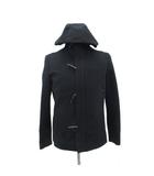 シーケーカルバンクライン ck Calvin Klein メルトンショートダッフルコート L 黒 ブラック フード付き トグルボタン /HO8 ■GY61
