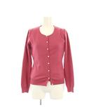 エフデ ef-de アンサンブルニット カーディガン 長袖 クルーネック 半袖 パールボタン ビジュー 装飾 ウール 9 ピンク /BB ■GY61