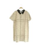 ザラ トラファルック ZARA Trafaluc ツイードニットワンピース ミニ 半袖 USA L オフホワイト /MY ■OS ■GY61