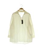 アー・ヴェ・ヴェ オム ミッシェルクラン a.v.v HOMME スキッパーシャツ 七分袖 ストライプ プルオーバー 48 ホワイト /MY ■OS ■GY61