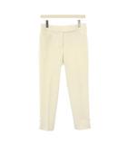 テーパードパンツ スラックス ジップフライストレッチ ワンカラー 38 白 ホワイト /BB ■GY61