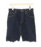 リー LEE デニムスカート S インディゴ ひざ丈 カットオフ スリット /HN ■GY61