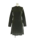 マリークワント MARY QUANT ニットワンピース ミニ 長袖 ハイネック ウール S カーキ /MY ■OS ■GY58
