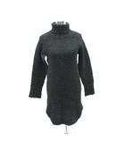 ジェームスシャルロット James Charlotte ニットワンピース ひざ丈 32 ダークグレー タートルネック 長袖 /SM28 ■GY58