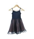スナイデル SNIDEL キャミソールワンピース ミニ丈 チュール プリーツ 切替 120cm 紺 ネイビー /SM48 ■GY58 女の子