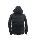 ダウンジャケット ミドル丈 M 黒 ブラック フード付き /HO40 ■GY58