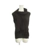 バレンシアガ BALENCIAGA PARIS ニット セーター カシミヤ 38 茶 ブラウン 無地 ストール ノースリーブ /AH9 ■GY58