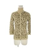 アンサンブルニット カーディガン M  ベージュ アニマル レオパード ヒョウ柄 /AO1 ■GY58