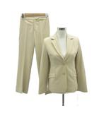 22オクトーブル 22 OCTOBRE フォーマルスーツ セットアップ 上下 テーラードジャケット ミドル丈 シングルボタン テーパードパンツ ロング丈 上38 下36 ベージュ /SM4 ■GY58